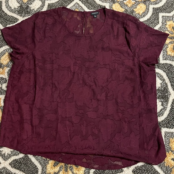 torrid Tops - Torrid purple chiffon with lace detail shirt - Size 2 (2x)